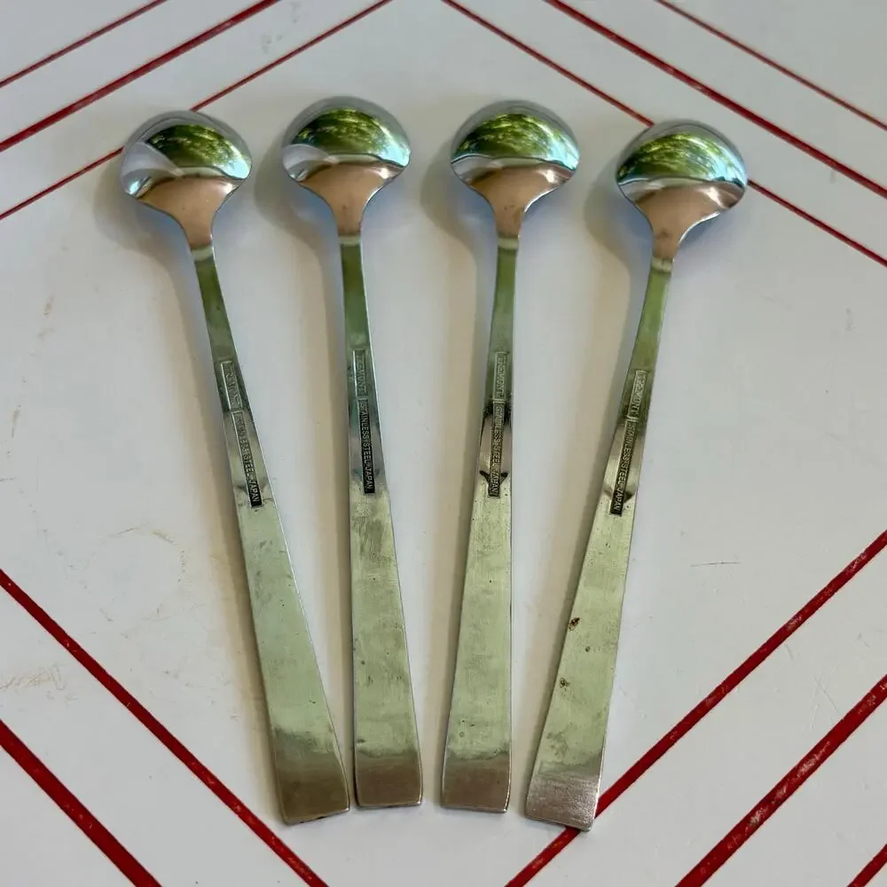 Vintage Tremont Iced Teaspoons Set of 4 MCM Floral Stainless Japan